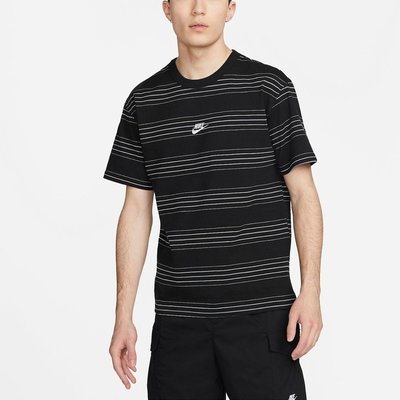 【NIKE 耐吉】Nike Sportswear 男款條紋 T 恤 黑色 DQ1117-010 尺寸:S~XL