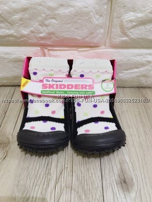 【KIDS FUN USA】美國Skidders女童 襪型學步鞋/止滑鞋 高筒彩虹圓點(24M)美國原裝