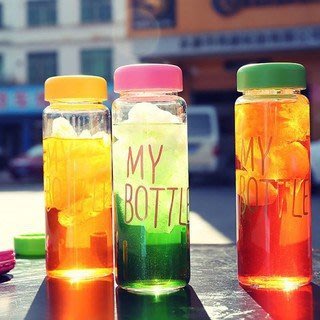 【熱賣精選】mybottle透明塑料隨行杯 磨砂水果杯 檸檬水杯子