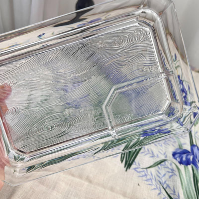 日本vintage中古kagami水晶玻璃壽司盤