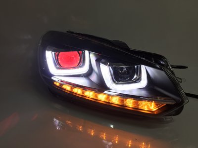 【合豐源 車燈】GOLF 6代 六代 LED 魚眼 大燈 日行燈 光圈 跑馬 方向燈 09-13年 GTI HID 版本