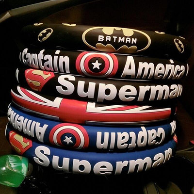 ?方向盤套? 時尚可愛卡通硅膠夏季汽車方向盤套美國隊長超人蝙蝠俠防滑把套