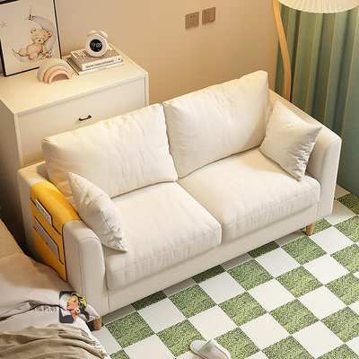 沙發客廳出租房屋公寓臥室服裝店網紅簡易單人雙人布藝小戶型沙發-西瓜鈣奶