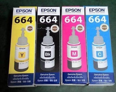 EPSON 台灣原廠代理墨水T664：L110 L120 L350 L355 L550 L555 L565(含稅價)