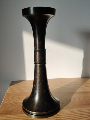 銅花瓶，日本回流銅器，鳳凰工坊，紫銅花觚，精品