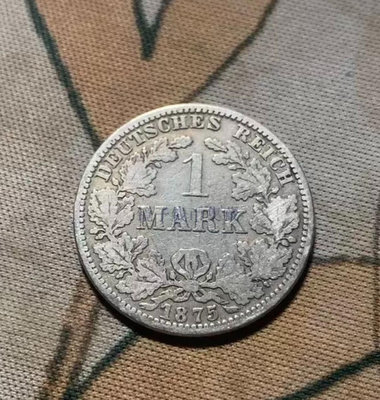 德國 德意志第二帝國 1875年 1馬克銀幣，老味道，有流通【店主收藏】35228