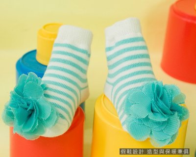 【DJ媽咪玩具日本流行精品】花朵 造型 寶寶 造型 短襪 襪子 假鞋襪