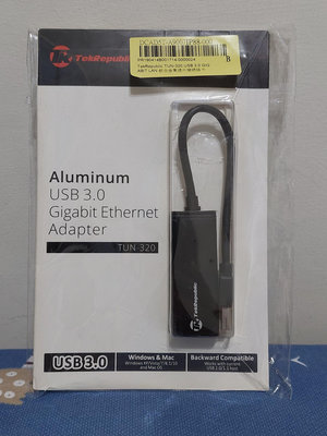 TekRepublic USB 3.0 GIGABIT LAN 鋁合金高速外接網路卡 TUN-320