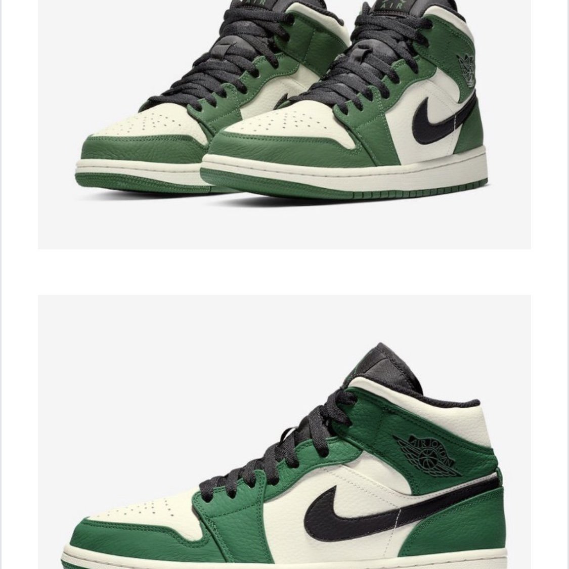 全新正品Nike Air Jordan 1 Mid Pine Green 852542-301 白綠| Yahoo 