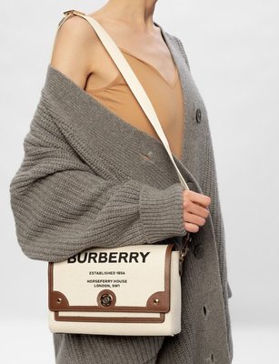 【Melody精品購物 現貨在台】Burberry Horseferry 印花帆布 Note 包 自然色 / 棕褐色