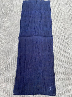 【二手】民國苧麻布染藍色布料1片，這片布料密實手感偏硬，顏色比較深藍674【木清院】古玩 收藏 古董
