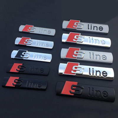 S Line 標誌貼紙金屬合金汽車徽章 SLine 標誌賽車適用於奧迪 A3 A4 A5 A6 S7 A8 S3 S4