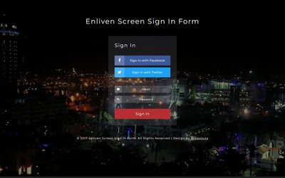 Enliven Screen Sign In Form 響應式網頁模板、HTML5+CSS3、網頁特效  #16650