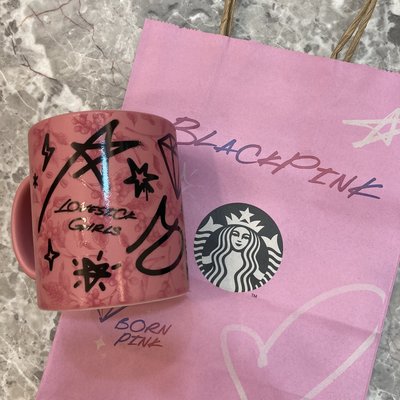 星巴克 blackpink 粉紅馬克杯 星巴克BP粉馬克杯 含紙袋+貼紙