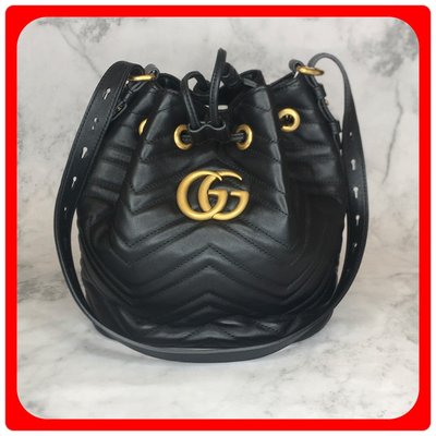 【 RECOVER 名品二手 】Gucci GG Marmont 水桶包