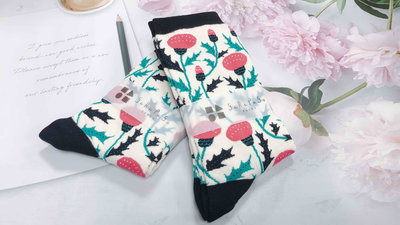 日本 台灣製 garapago 棉混紡 可愛蒲公英 造型襪 小腿襪 材質良好 現貨供應