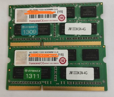 創見-筆電用記憶體DDR3-1333/4GBX2=8GB(2條一標)