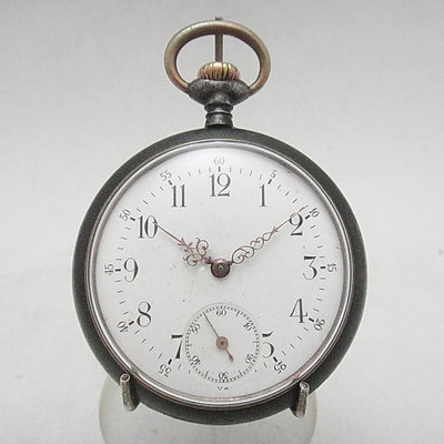 【timekeeper】 百年歲月瑞士製搪瓷面盤砲彈鋼殼懷錶(免運)