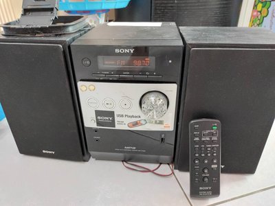 湛黑美型 音質佳 sony hcd-fx200 床頭音響 USB正常 CD故障 FM AUX不明 當零件機 料件機