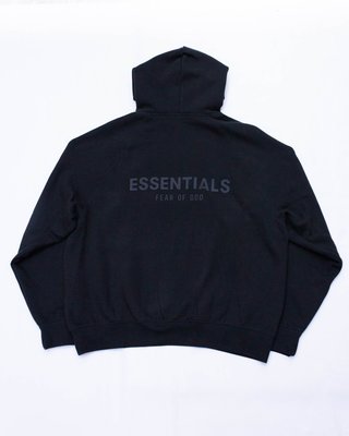 Fear Of God Essentials Back Logo Hoodie.(Black)帽踢