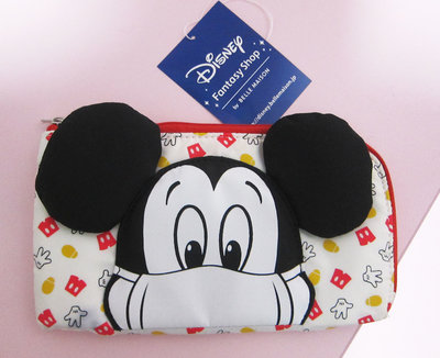 二手轉售 - 日本正版品Disney迪士尼米奇立體耳朵戴口罩Mickey Mouse面紙口罩收納包/化妝包/筆袋/收納包