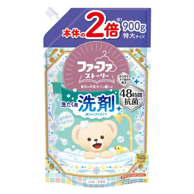 【JPGO】超取最多4包~日本製 熊寶貝 fafa繪本系列 洗衣精 補充包900g~麝香#884