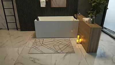 現貨 ROCA樂家日式小浴缸家用小戶型深泡亞克力獨立式坐式超迷你浴盆1.