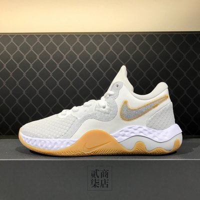 (貳柒商店) Nike Renew Elevate II 男款 米白色 籃球鞋 高筒 緩震 耐磨底 CW3406-100