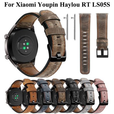 適用於小米 Youpin Haylou RT LS05S 的高品質真皮快速釋放錶帶 20mm 22mm 錶帶, 手錶顏色