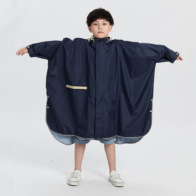 批發日韓系斗篷式兒童雨衣雨披幼兒園小學生時尚帶書包位雨具徒步