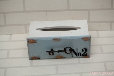 面紙盒 鑰匙數字面紙盒 NO2 復古藍 紙巾盒 衛生紙盒 做舊 日式鄉村風 居家 客廳 書房☆HOME家飾☆