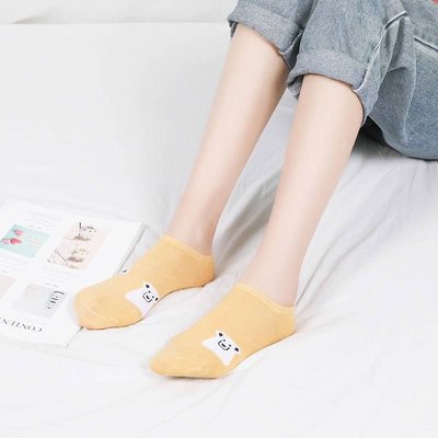 日系清新甜美北極熊短襪 優質棉材質  隱形襪 襪子 船型襪 短襪 成人襪 (X195)