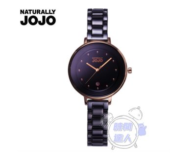 [時間達人]NATURALLY JOJO - 黑面玫金殼 碟型面板 黑陶瓷錶 藍寶石水晶鏡面 JO96926-88R