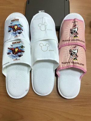 全新現貨收藏 Disneyland米奇 米妮 鋼鐵人 香港迪士尼飯店室內拖鞋免洗拖鞋簡易拋棄式拖鞋尺寸約: 25.5cm