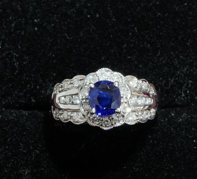 《Lin's Jewelry》0.71克拉 天然藍寶石戒指/真鑽/婚戒/斯里蘭卡