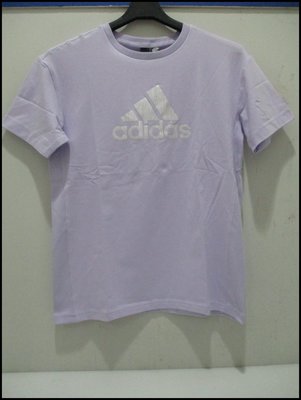 【喬治城】ADIDAS 女款 運動休閒棉質短袖 T恤 淺紫色 好搭 IP7087