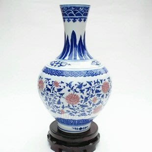 INPHIC-ZF-B401 景德鎮陶瓷 青花瓷 青花釉裏紅直筒賞瓶陶瓷花瓶 擺飾