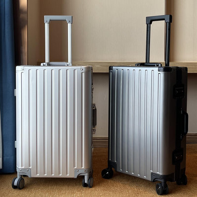 【24吋】全鋁鎂合金行李箱24寸鋁框萬向輪拉桿箱20寸登機旅行金屬箱子 (平)