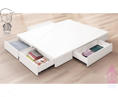 【X+Y】艾克斯居家生活館    雙人床組系列-芬蘭 5尺白色雙人四抽床底.床架.木心板材質.另有3.5尺單人.摩登家具