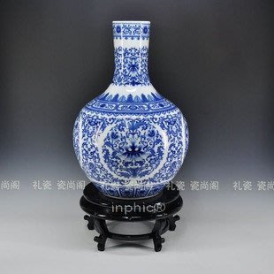 INPHIC-高55CM 落地大花瓶擺飾 現代客廳簡約花器 青花瓷中式擺設