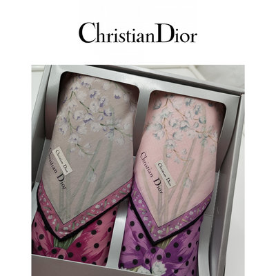 【皮老闆二店】 新古真品 Christian Dior  盒裝 手帕 精品手帕 女用手帕 2入 衣988