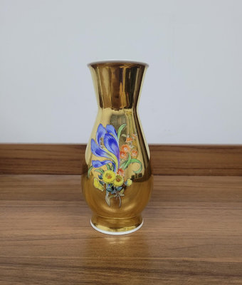 【二手】梅森Meissen 金色小花瓶 回流 收藏 中古瓷器 【天地通】-860