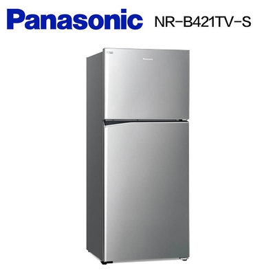 Panasonic 國際牌- ECONAVI二門422L一級能冰箱 NR-B421TV-S(晶樣銀)