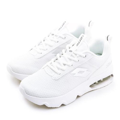 利卡夢鞋園–LOTTO 緩震氣墊慢跑鞋--ARIA LITE系列--白色學生鞋--白銀--9069--女