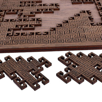 puzzle拼圖十級超難度解密盒玩具gm同款10級木質三角形解鎖無圖案