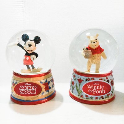 Vintage+。復古家。日本Disney迪士尼系列。米奇Mickey小熊維尼Winnie立體造型水晶球(2款可選購)