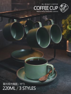 【熱賣精選】北歐咖啡杯碟套裝情侶杯 家用杯碟勺 歐式小精致咖啡杯陶瓷杯碟架