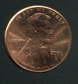 【錢幣】United States(美國)，1-CENT，2001D，林肯，品相全新UNC #1907299