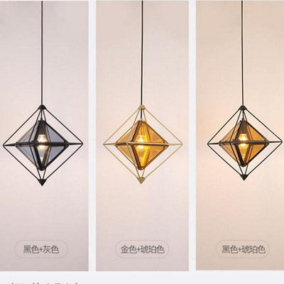 北歐創意鑽石金色吊燈咖啡廳服裝店吧臺LED吊燈餐吊燈