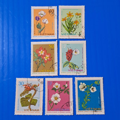 【大三元】亞洲郵票-越南郵票-動植物專題~花-舊票7全1套